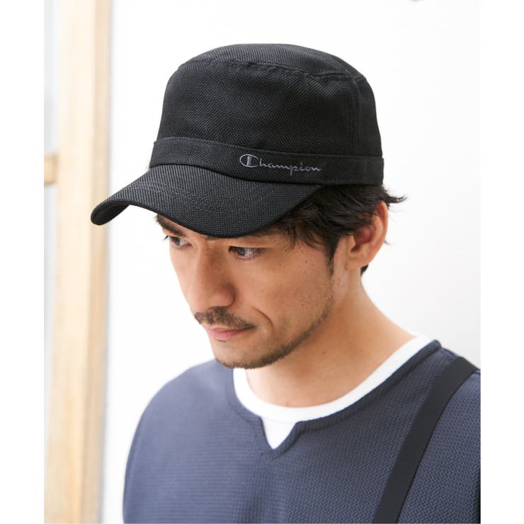 ブラック | Champion チャンピオン リネンライクワークキャップ | ikka 