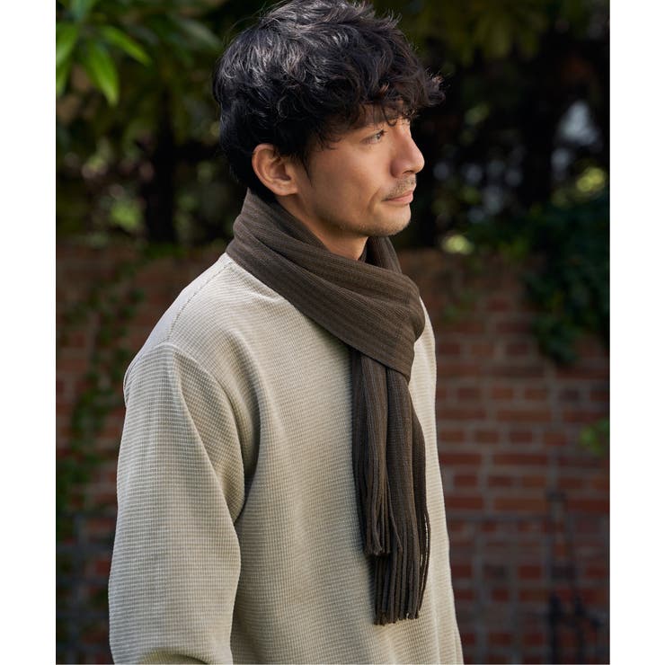 【抗菌防臭】ラッセルシャドーストライプマフラー | ikka  | 詳細画像1 