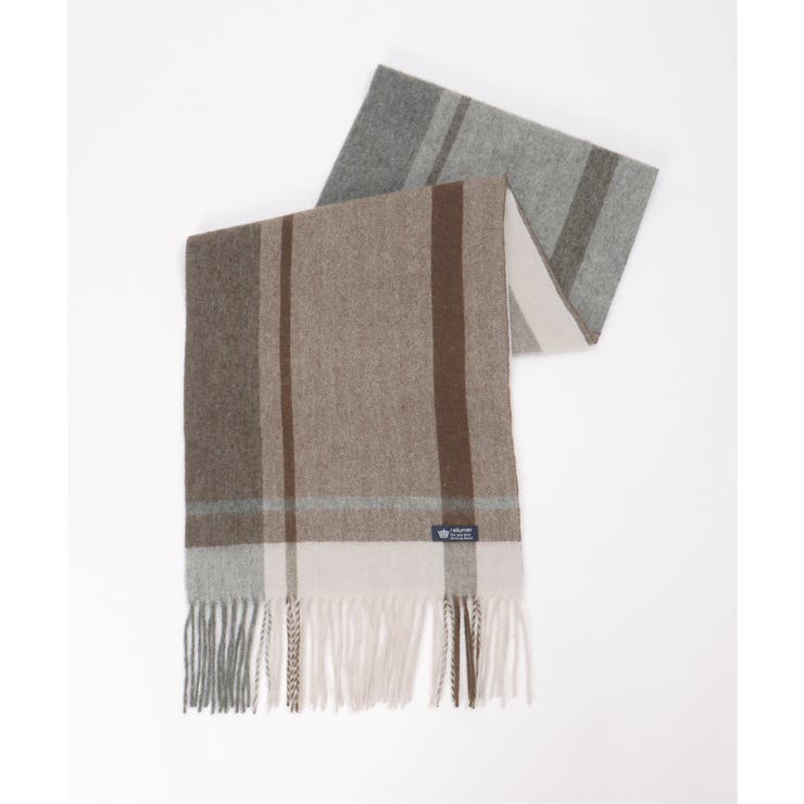 コーヒー | ウールパネルヘリンボーンマフラー | ikka 