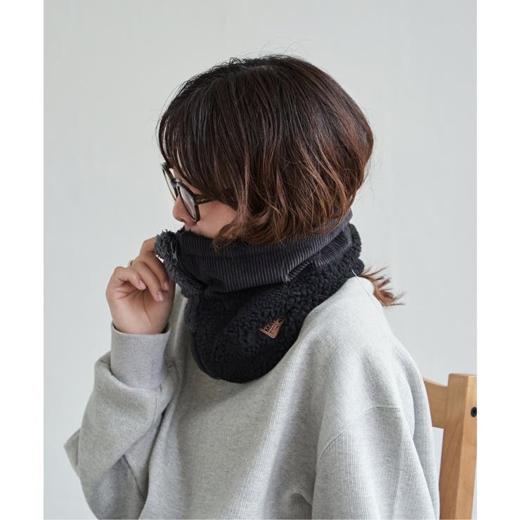 ブラック | 【WEB限定】KRIFF MAYER 切替ネックウォーマー | ikka 