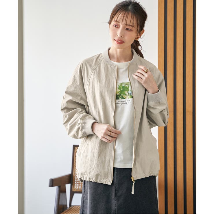 ミドル丈リブブルゾン | ikka  | 詳細画像2 