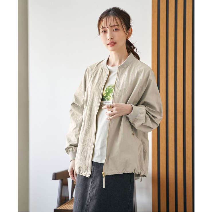 ミドル丈リブブルゾン | ikka  | 詳細画像3 