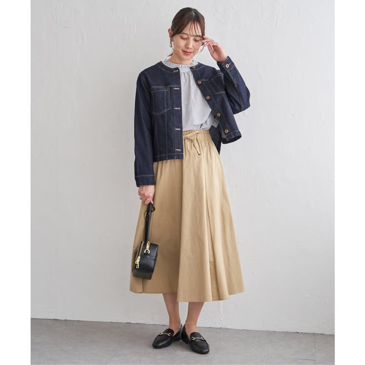 ストレッチデニムノーカラーシャウター【親子コーデ】 | ikka  | 詳細画像18 