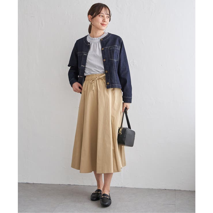 ストレッチデニムノーカラーシャウター【親子コーデ】 | ikka  | 詳細画像19 