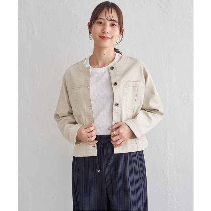 ストレッチデニムノーカラーシャウター【親子コーデ】 | ikka  | 詳細画像20 