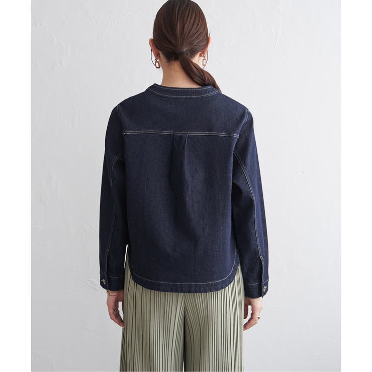 ストレッチデニムノーカラーシャウター【親子コーデ】 | ikka  | 詳細画像25 