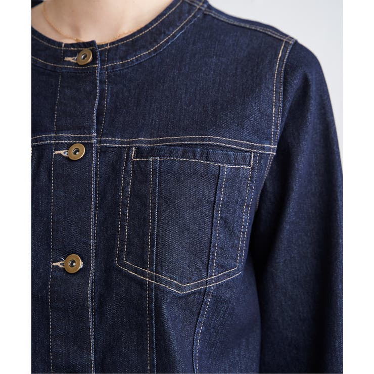 ストレッチデニムノーカラーシャウター【親子コーデ】 | ikka  | 詳細画像27 