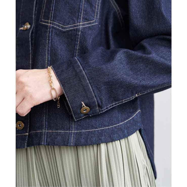 ストレッチデニムノーカラーシャウター【親子コーデ】 | ikka  | 詳細画像28 