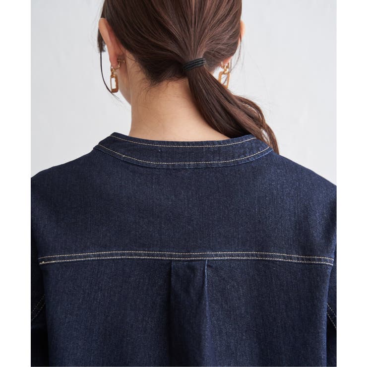 ストレッチデニムノーカラーシャウター【親子コーデ】 | ikka  | 詳細画像31 