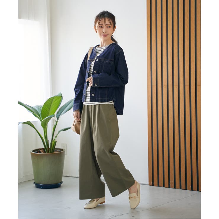 ストレッチデニムノーカラーシャウター【親子コーデ】 | ikka  | 詳細画像5 