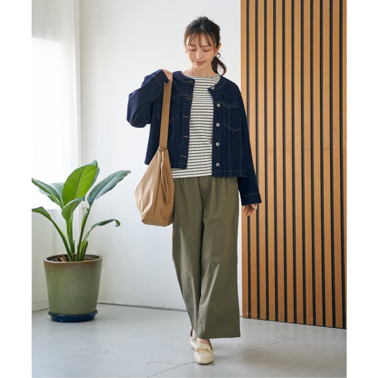 ストレッチデニムノーカラーシャウター【親子コーデ】 | ikka  | 詳細画像6 