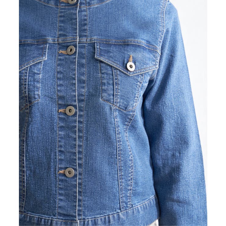 ストレッチノーカラーデニムGジャン | ikka  | 詳細画像17 