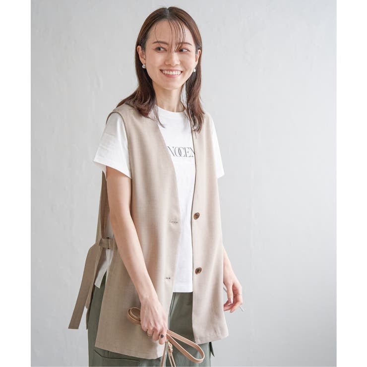 ノーカラーサイドスリットジレ | ikka  | 詳細画像9 