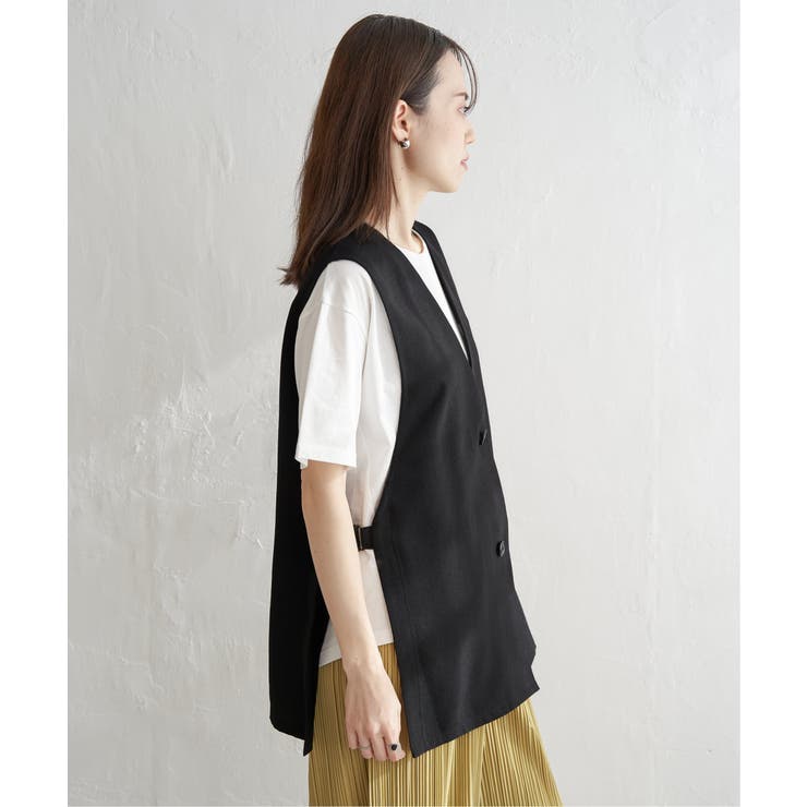 ノーカラーサイドスリットジレ | ikka  | 詳細画像16 