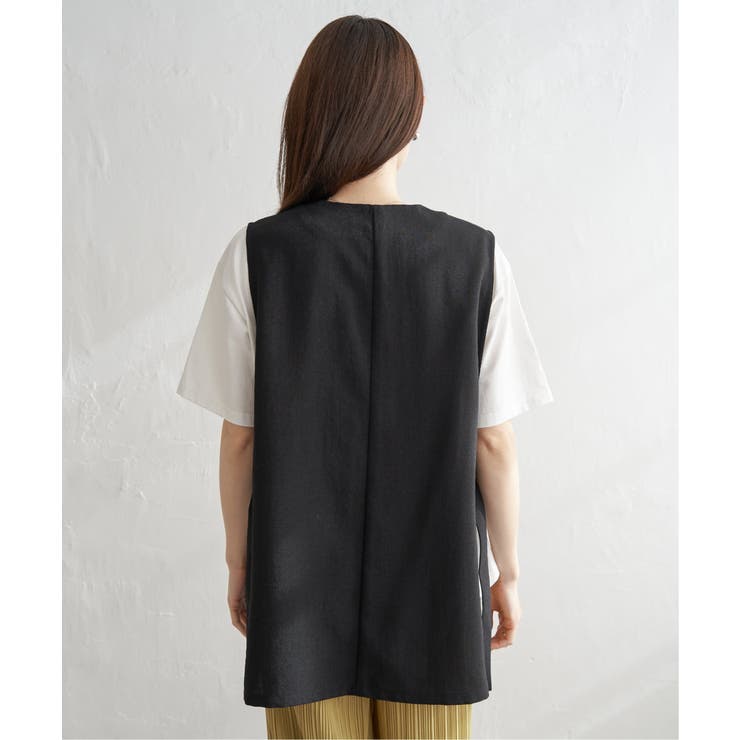 ノーカラーサイドスリットジレ | ikka  | 詳細画像17 