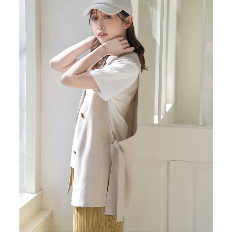 ノーカラーサイドスリットジレ | ikka  | 詳細画像3 