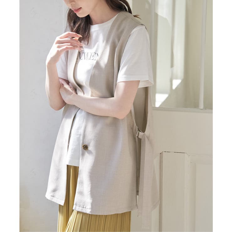 ノーカラーサイドスリットジレ | ikka  | 詳細画像4 