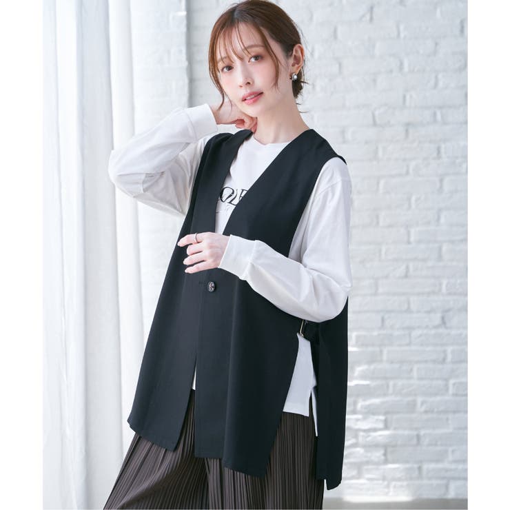 ドライタッチサイドスリットジレ | ikka  | 詳細画像13 