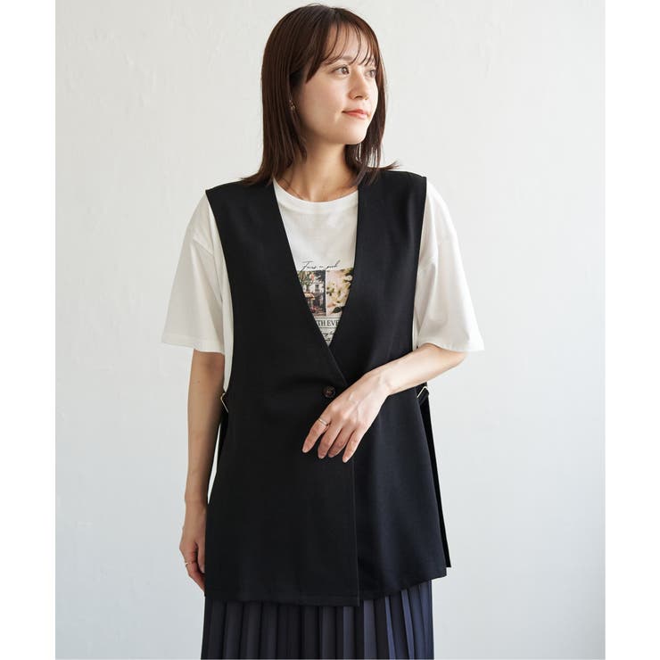 ドライタッチサイドスリットジレ | ikka  | 詳細画像25 