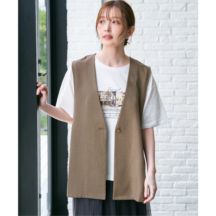 ドライタッチサイドスリットジレ | ikka  | 詳細画像2 