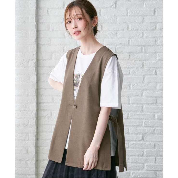 ドライタッチサイドスリットジレ | ikka  | 詳細画像3 