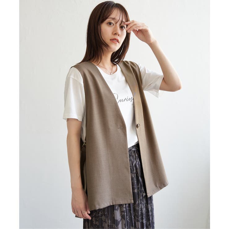 ドライタッチサイドスリットジレ | ikka  | 詳細画像7 