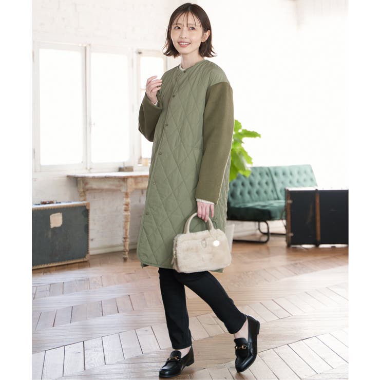 【親子コーデ】切り替えキルティング軽量コート | ikka  | 詳細画像25 