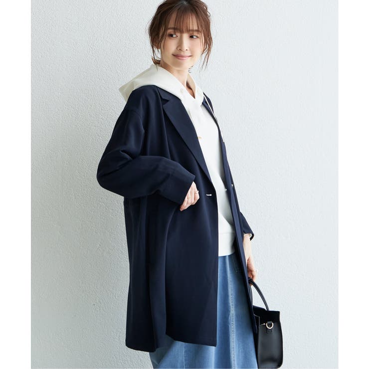 ネイビー | ゆるテーラードコート | ikka 