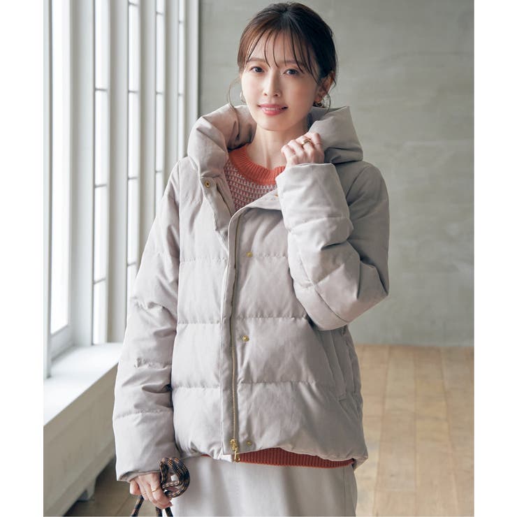 ベージュ | 【親子コーデ】細コール洗えるダウンジャケット | ikka 