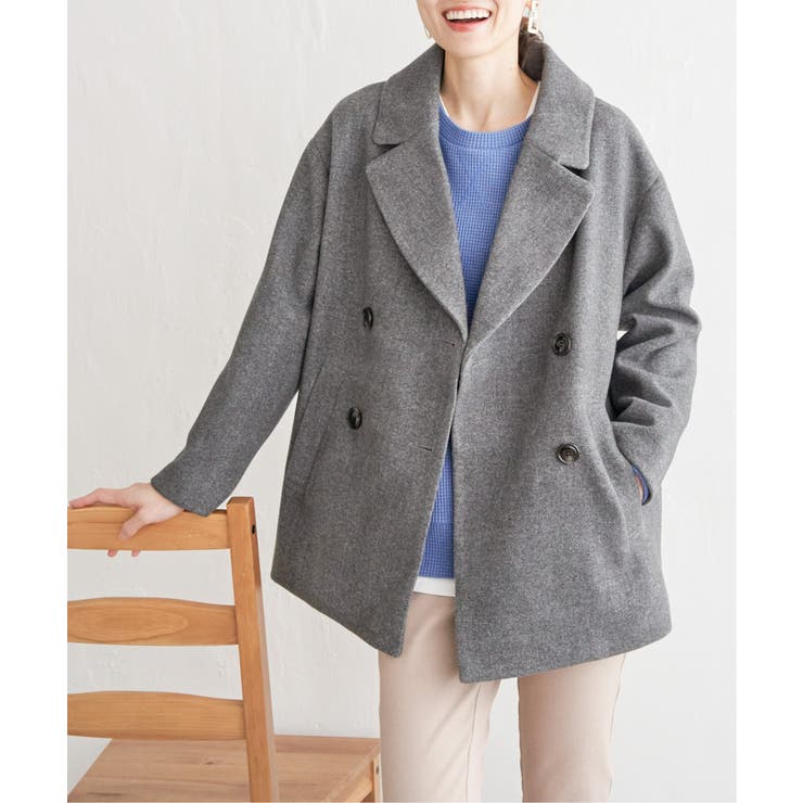 ウールライクストレッチテーラーコート | ikka  | 詳細画像9 