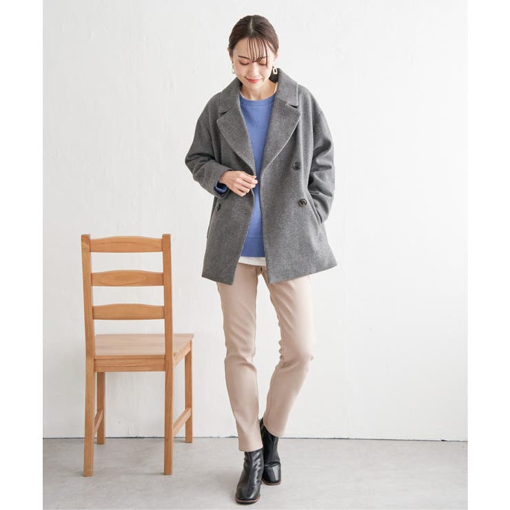 ウールライクストレッチテーラーコート | ikka  | 詳細画像13 