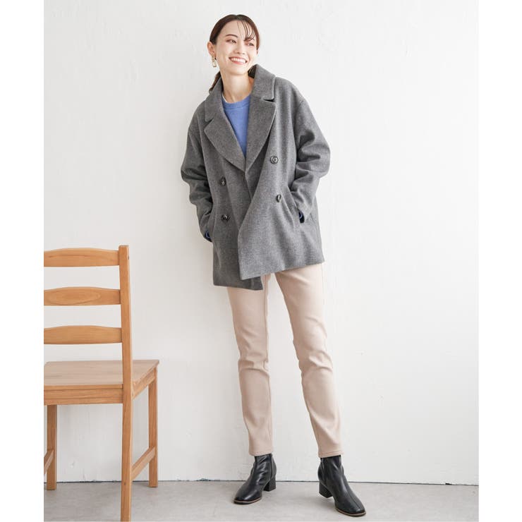 ウールライクストレッチテーラーコート | ikka  | 詳細画像17 