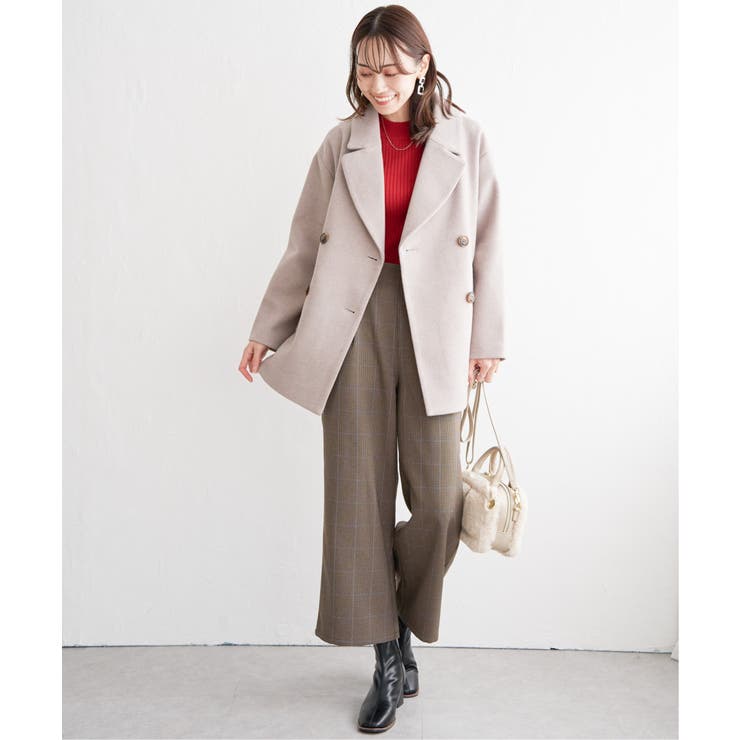 ウールライクストレッチテーラーコート | ikka  | 詳細画像19 