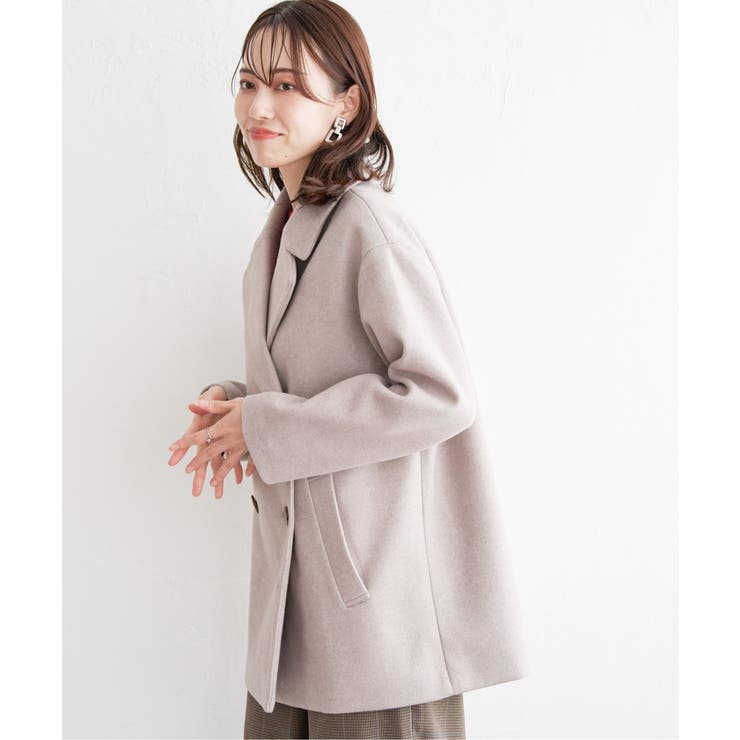 ウールライクストレッチテーラーコート | ikka  | 詳細画像21 