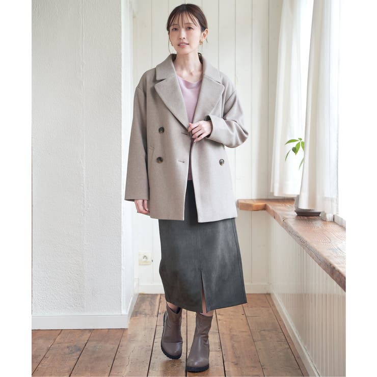 【静電防止】ウールライクストレッチテーラーコート | ikka  | 詳細画像8 