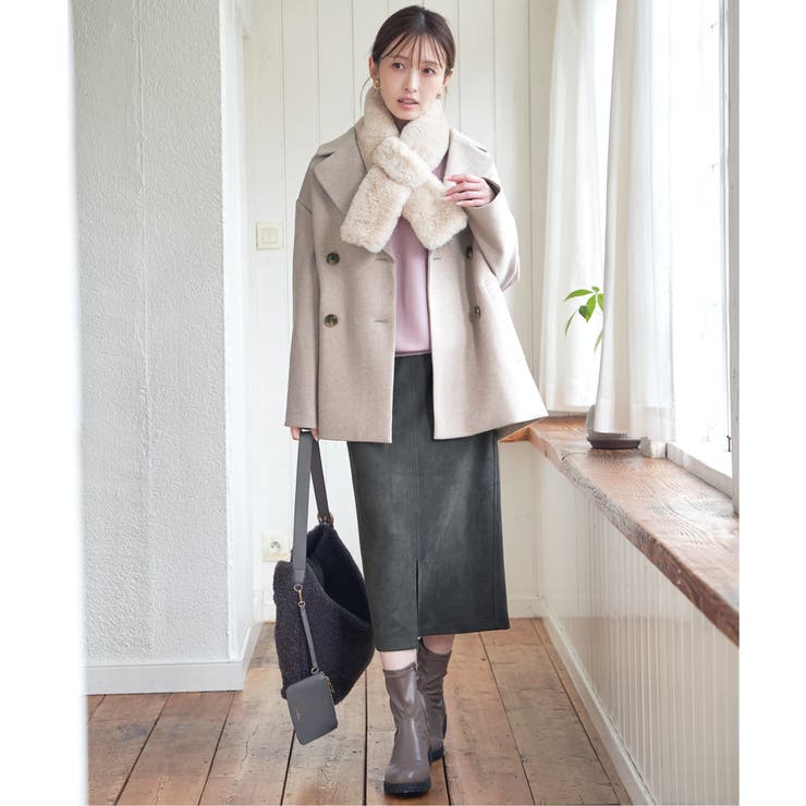 【静電防止】ウールライクストレッチテーラーコート | ikka  | 詳細画像10 