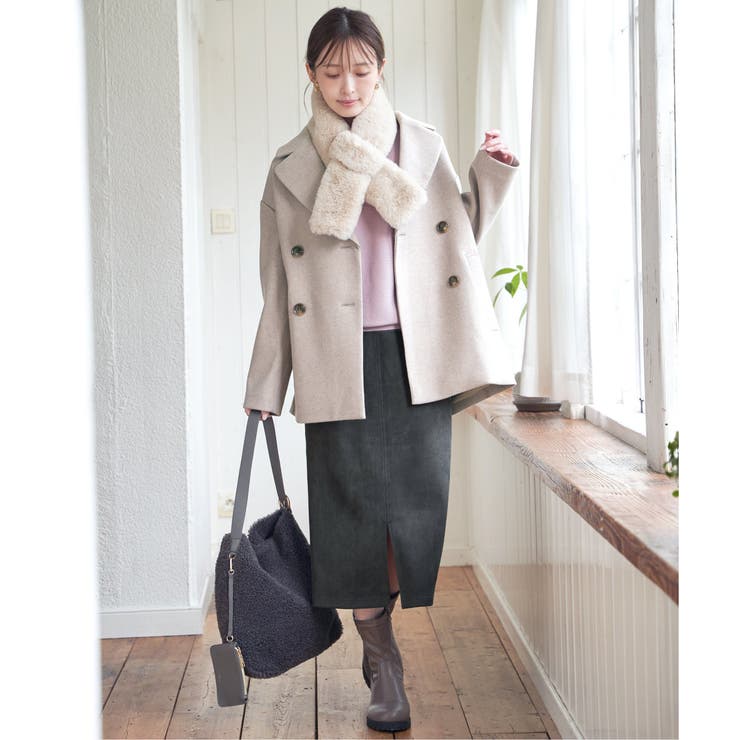 【静電防止】ウールライクストレッチテーラーコート | ikka  | 詳細画像12 