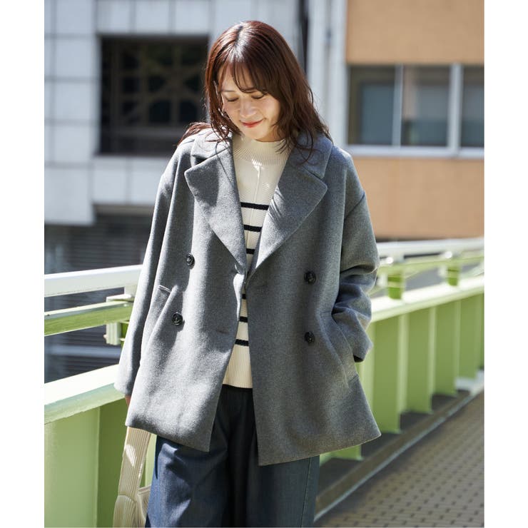 チャコール | 【静電防止】ウールライクストレッチテーラーコート | ikka 