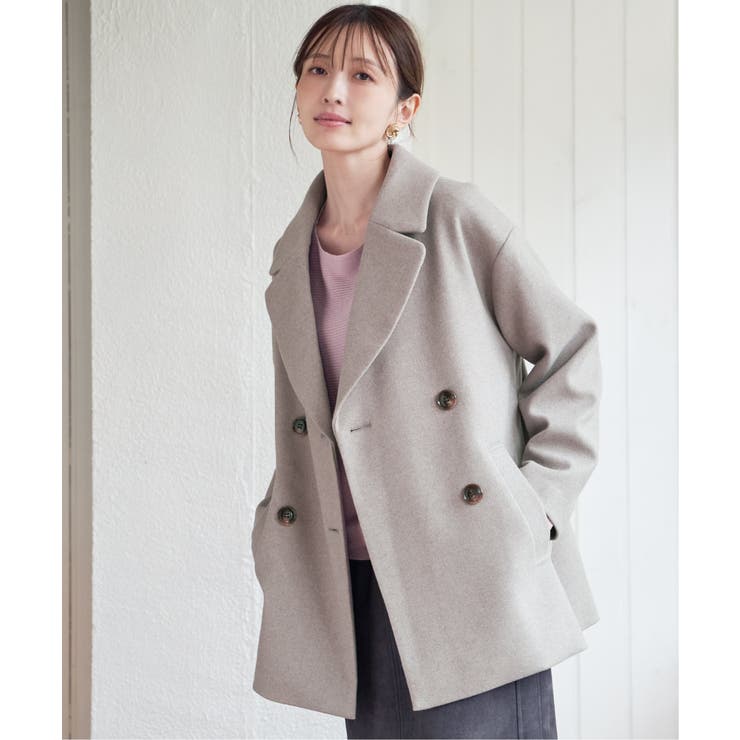 【静電防止】ウールライクストレッチテーラーコート | ikka  | 詳細画像1 