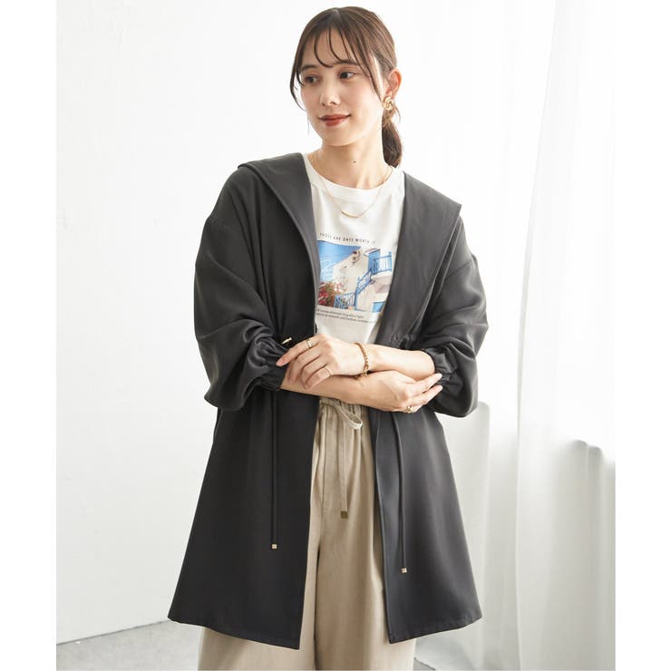 チャコール | UVドロストフードガウン | ikka 