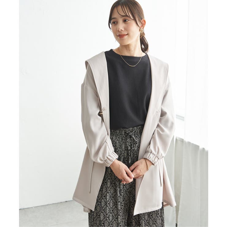 グレージュ | UVドロストフードガウン | ikka 