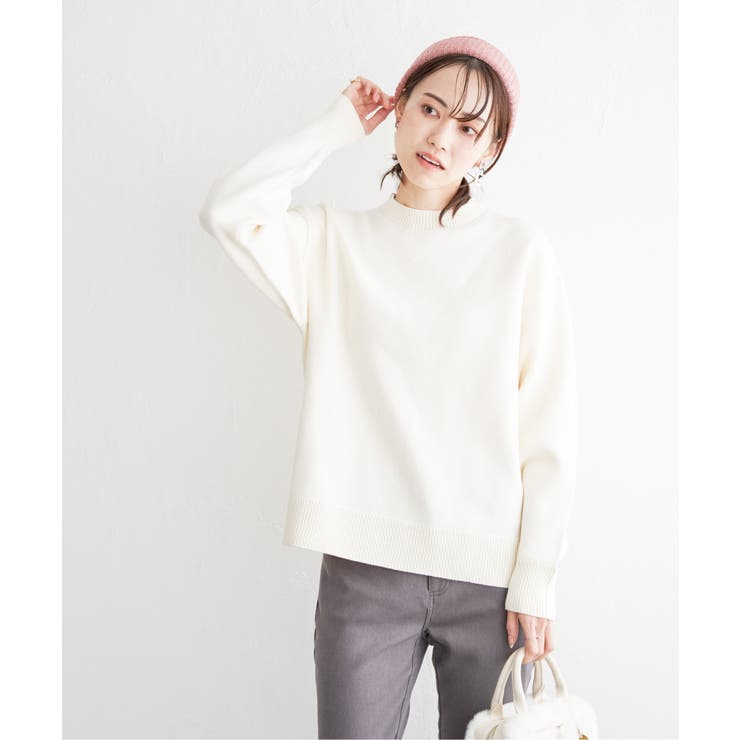 アイボリー | ダブルフェイススウェットライクニット | ikka 