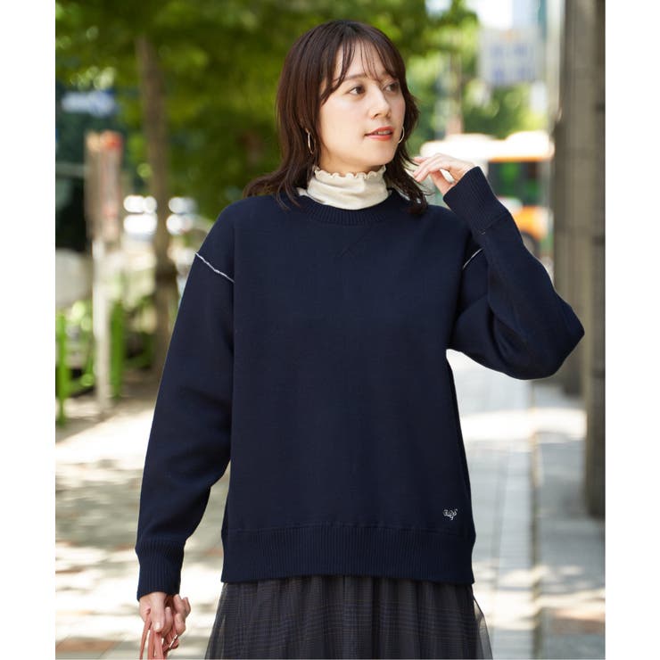 コットンMIXスウェットライクニット | ikka  | 詳細画像2 