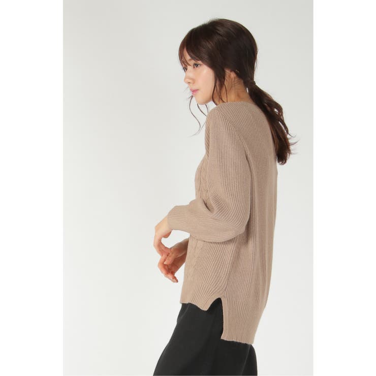 anuans アニュアンス ハイゲージケーブルニットプルオーバー ア