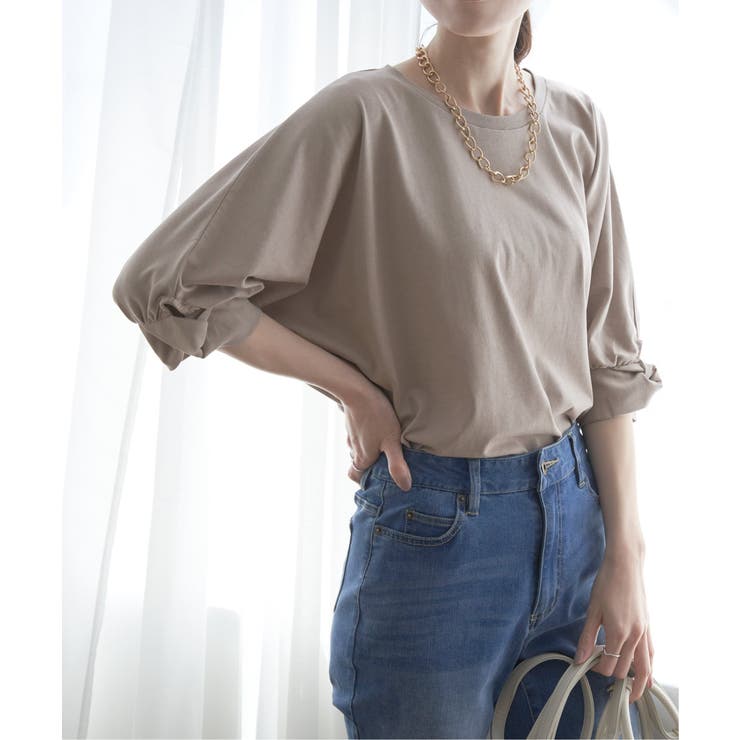 ベージュ | 冷感ツイストドルマンプルオーバー | ikka 