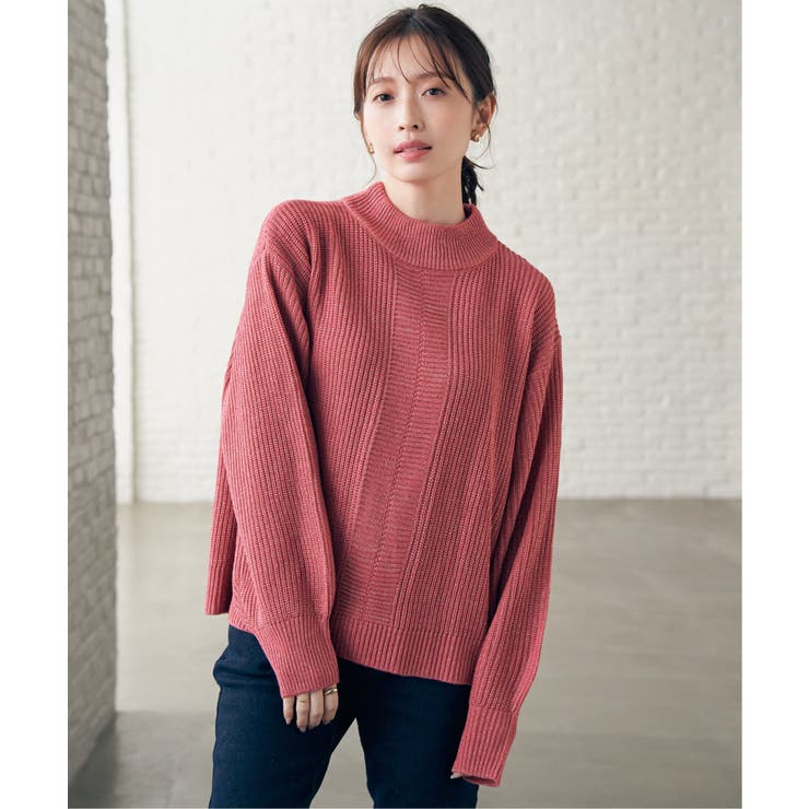 ラメ畦ハイネックニットプルオーバー[品番：IKAW0021575]｜ikka