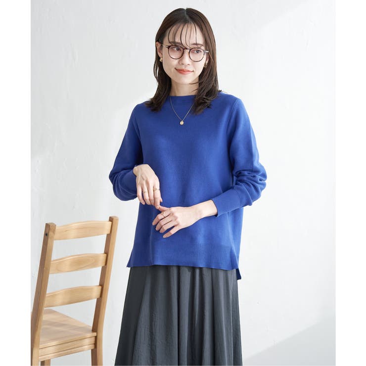 【洗濯機で洗える】GOKU楽ニットプルオーバー | ikka  | 詳細画像1 