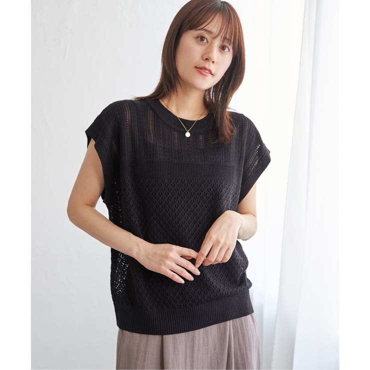 透かし編みニットプルオーバー | ikka  | 詳細画像8 