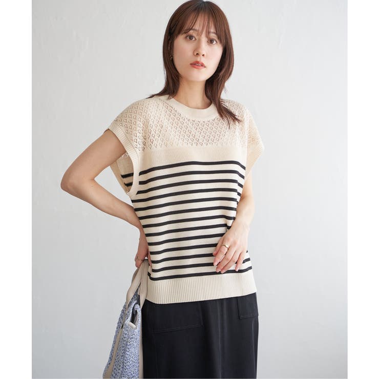 透かし編みニットプルオーバー | ikka  | 詳細画像2 