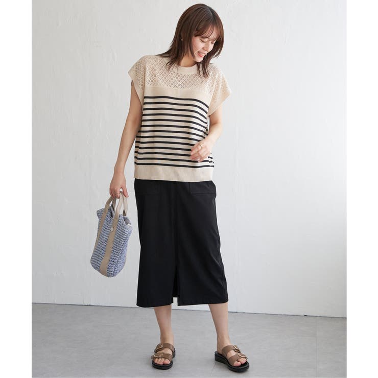 透かし編みニットプルオーバー | ikka  | 詳細画像3 